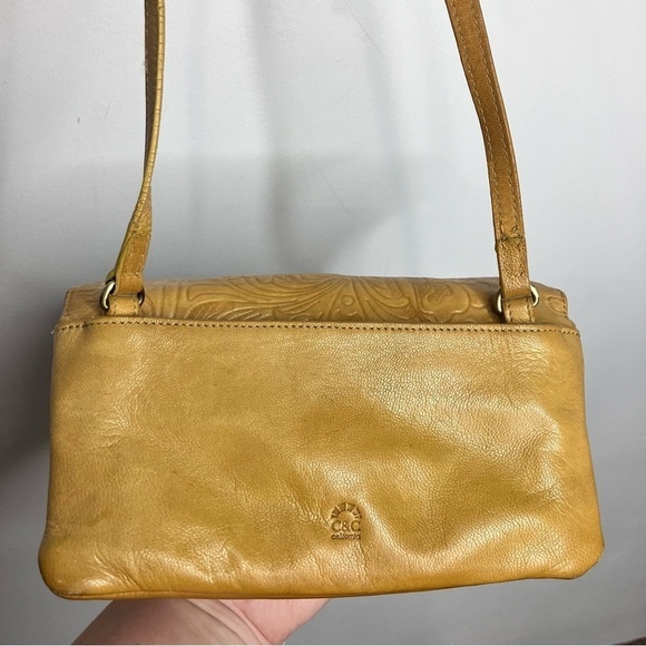 C & C California golden yellow leather crossbody bag small size - Picture 7 of 16